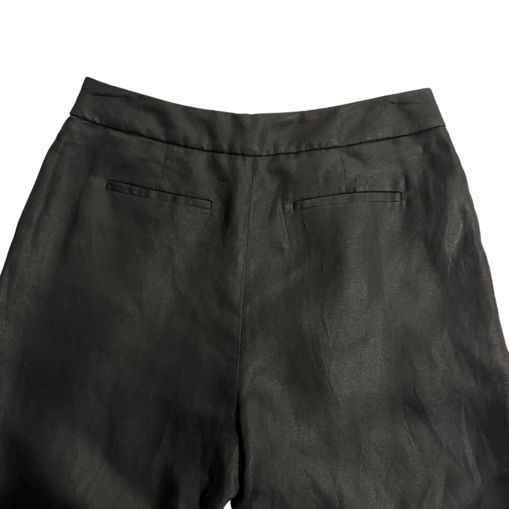 J. Crew Black Linen-blend Trousers Pants Size 10 Wide Leg Classic Lined Cropped - Picture 6 of 15